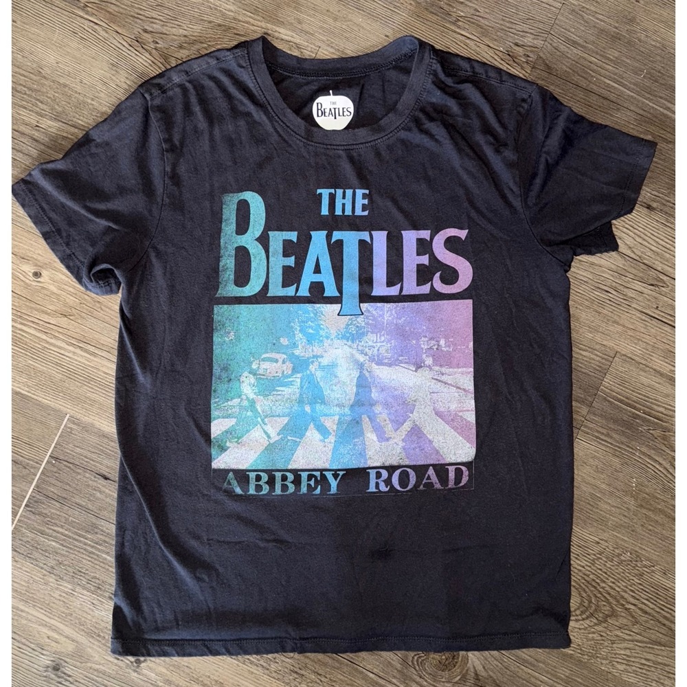 The Beatles Abbey Road Graphic T-Shirt Black Gradient Small S 4-6